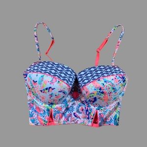 Victoria’s Secret colorful longline push-up bra size 32DD